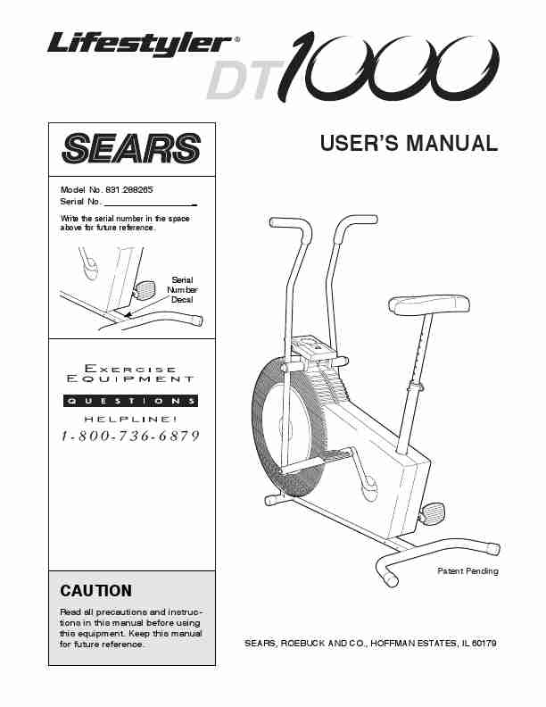 Sears Exercise Bike 831_288265-page_pdf